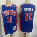 Maillot de Basket #11 Thomas Pistons M&N Bleu